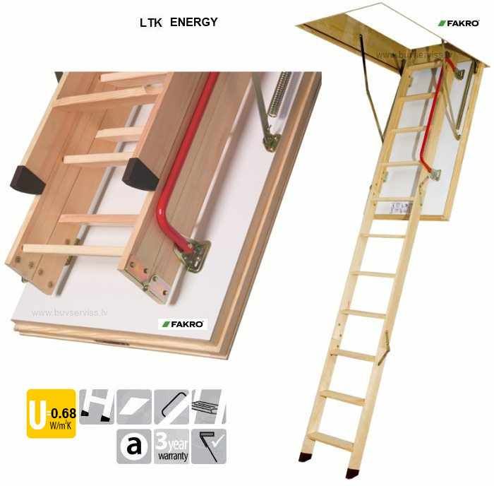 FAKRO bēniņu kāpnes Energy LTK-280 trīsdaļīgas, salokāmas