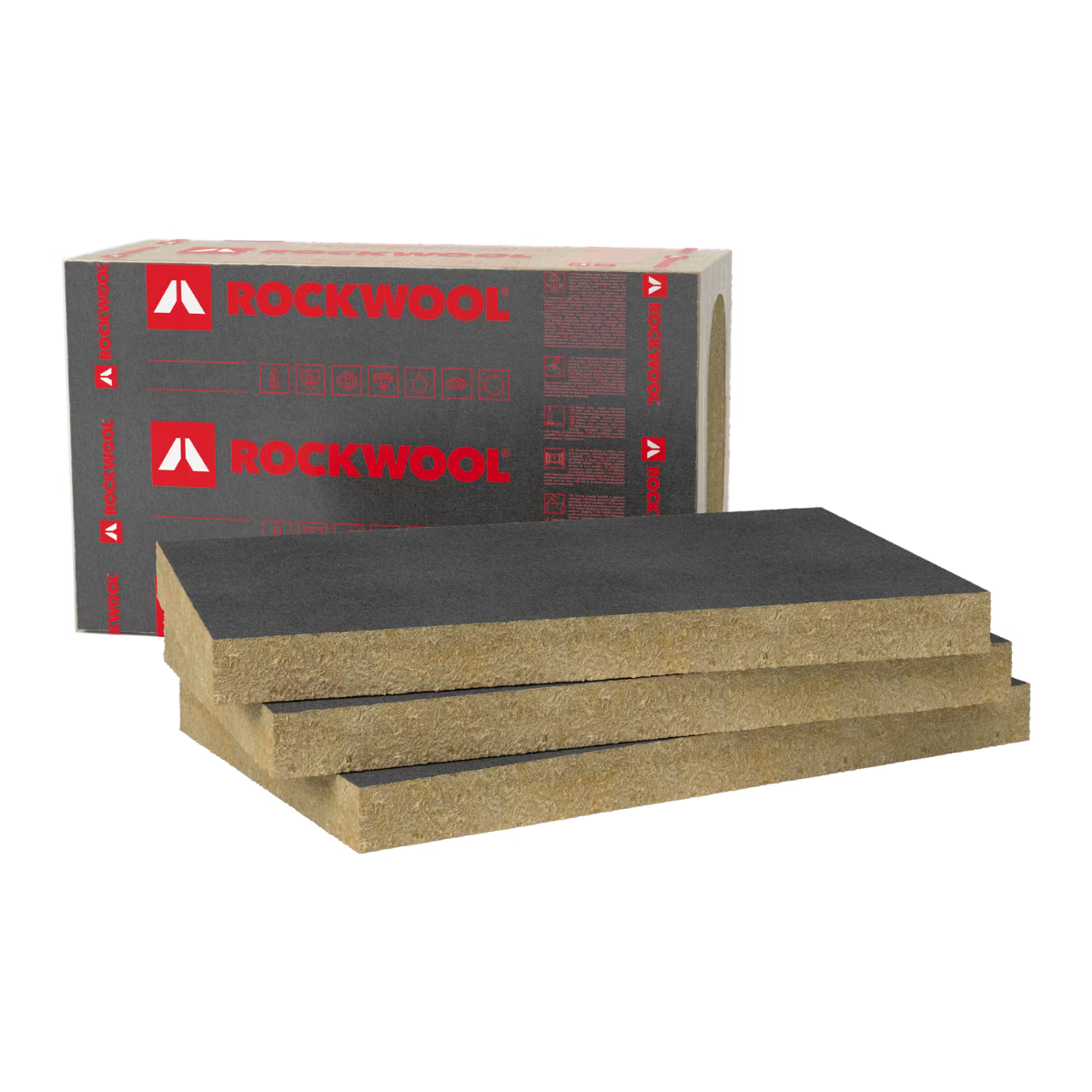 Rockwool Ventirock F Pretvēja izolācijas plāksnēs ar stikla šķiedras auduma pārklājumu