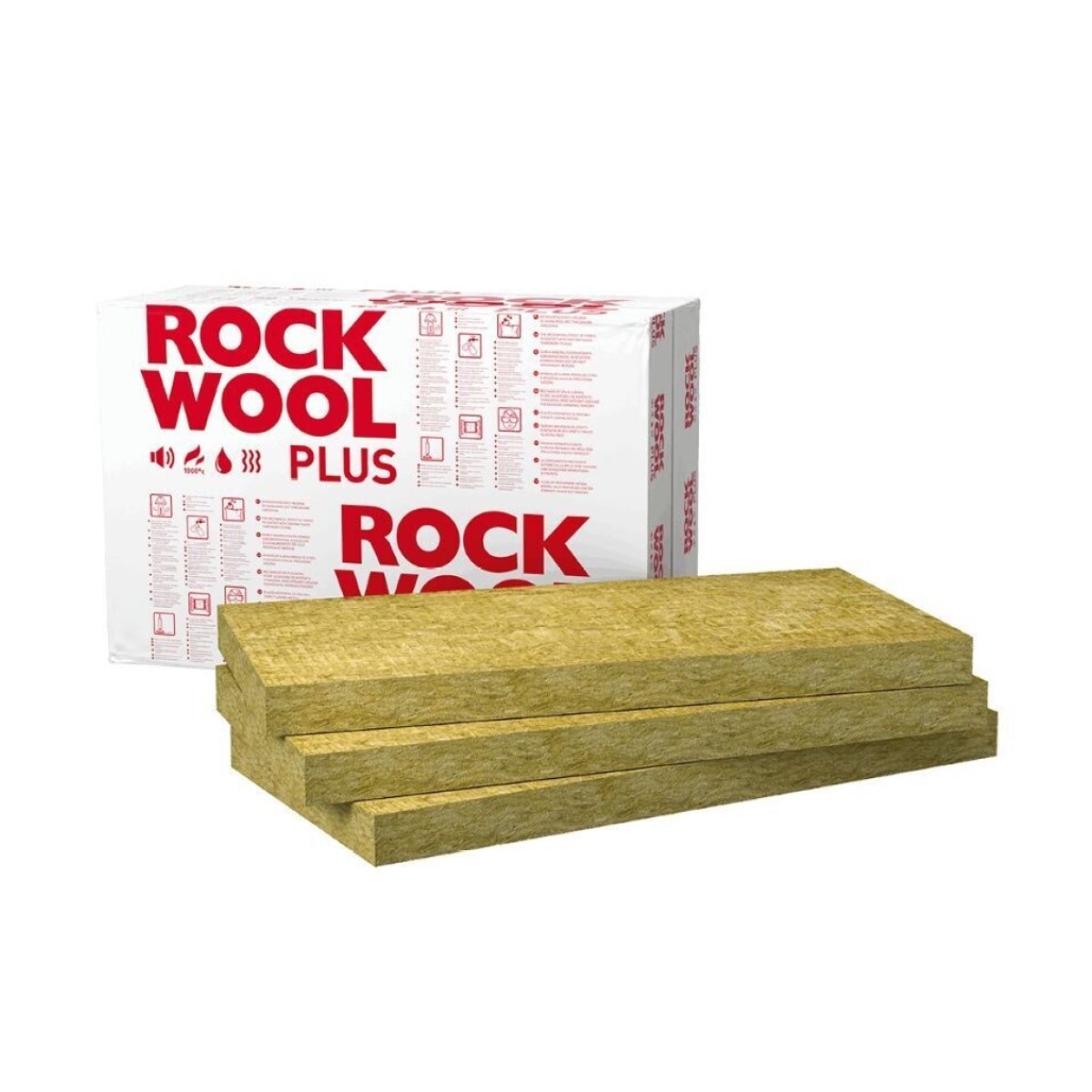 Rockwool Rockmin Plus Universālās akmens vates plāksnes 50x610x1000mm, iepak. 10.98m2