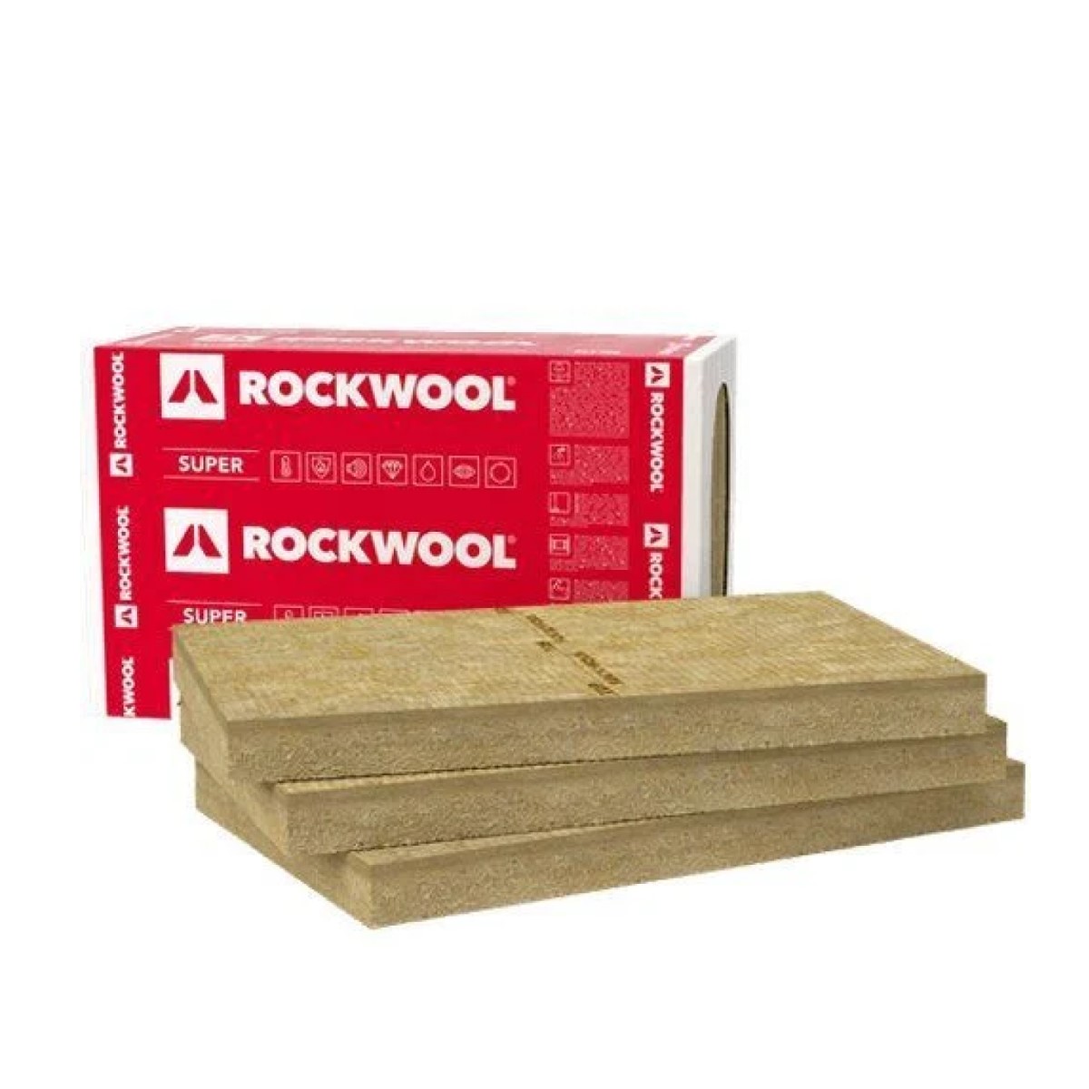 Rockwool Frontrock Super Akmens vates plāksnes fasādei 80x600x1000mm, iepak. 1.8m2