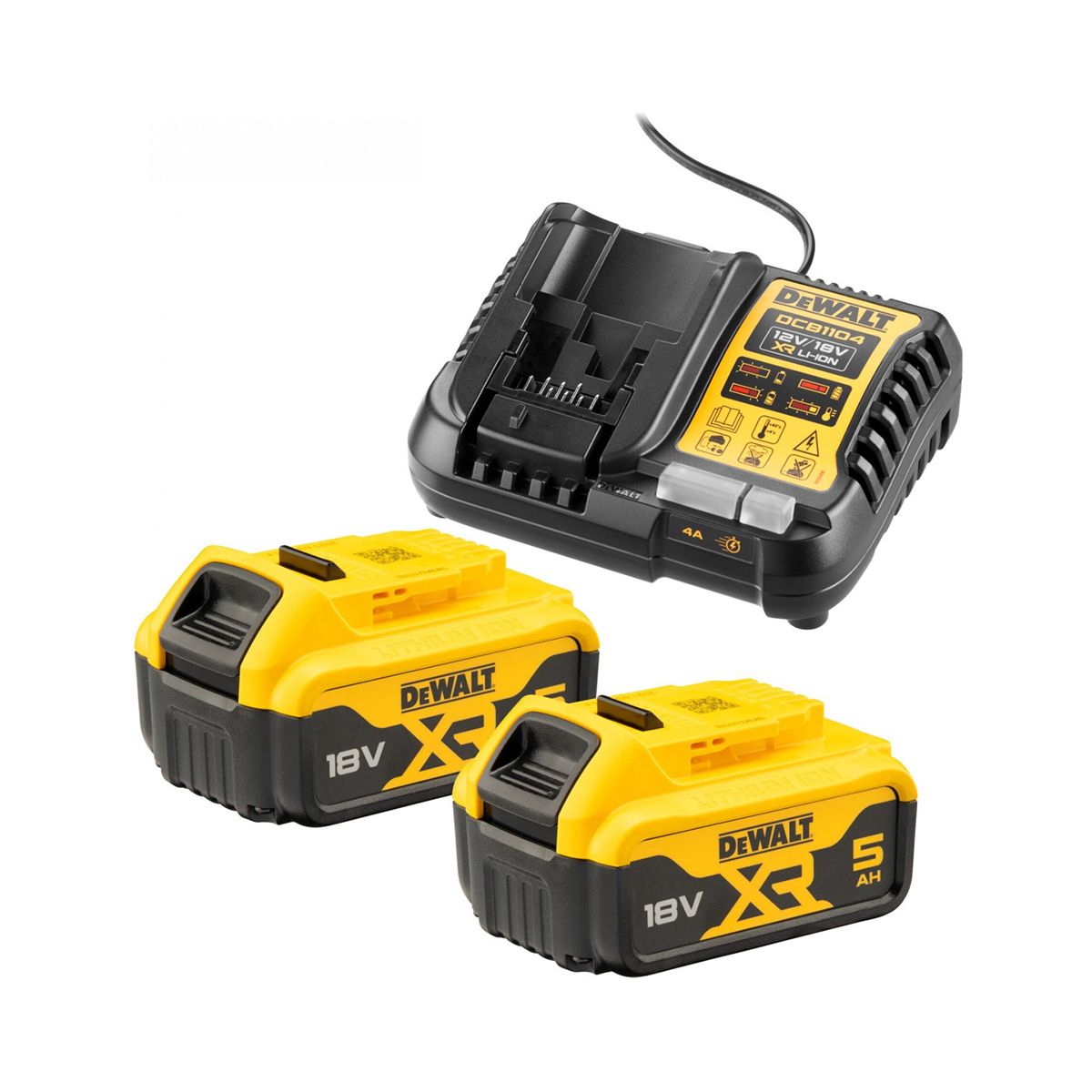 DeWalt Akumulatoru lādētājs + akumulatori 2x5.0Ah
