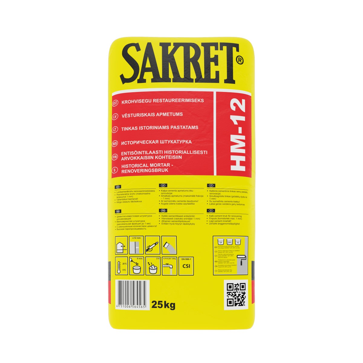 Sakret HM-12 Kaļķa/cementa apmetums vēsturiskajām ēkām