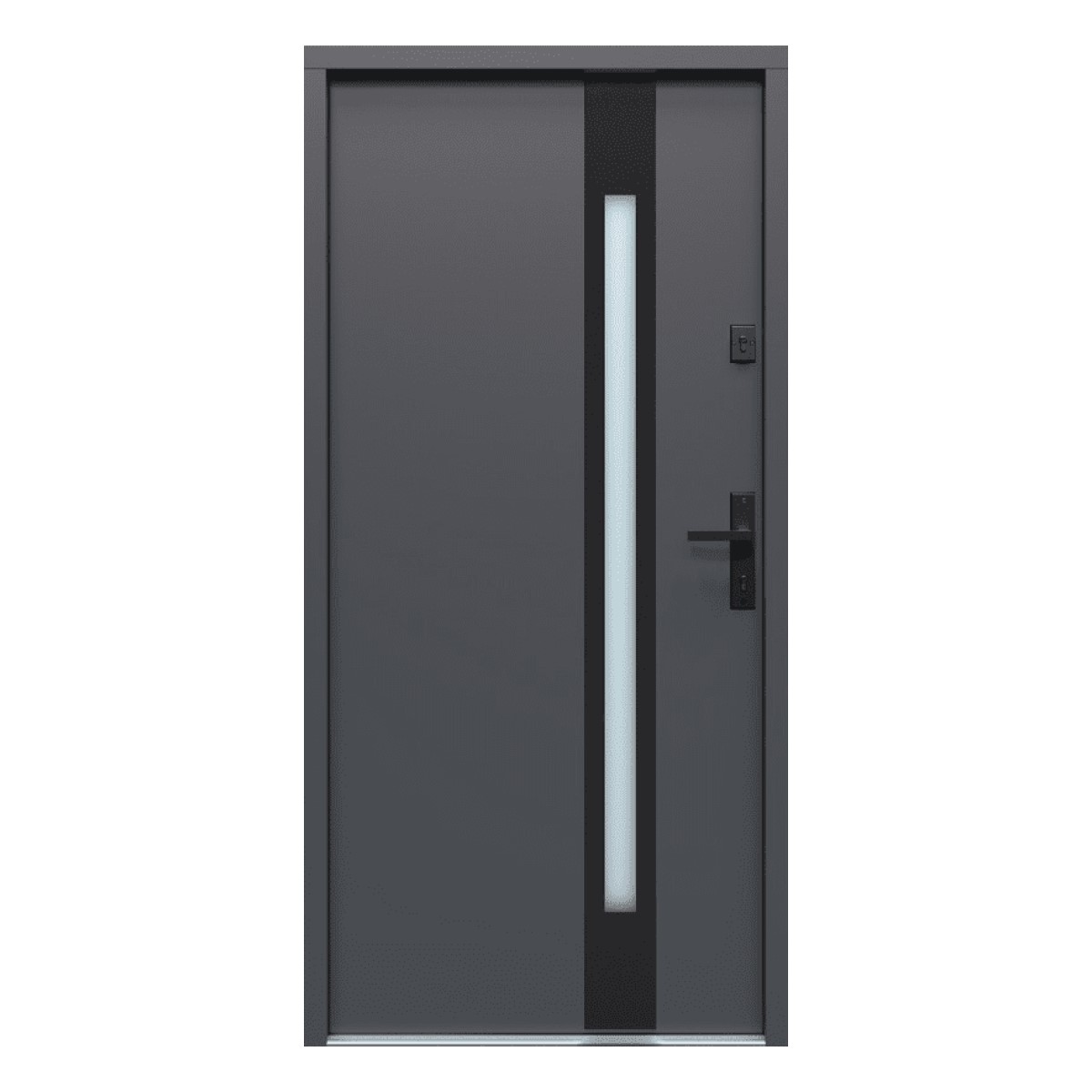 Gerda Select Metāla ārdurvis ar kārbu, slēdzeni un eņģēm, pelēkas, 1010x2080mm, kreisās