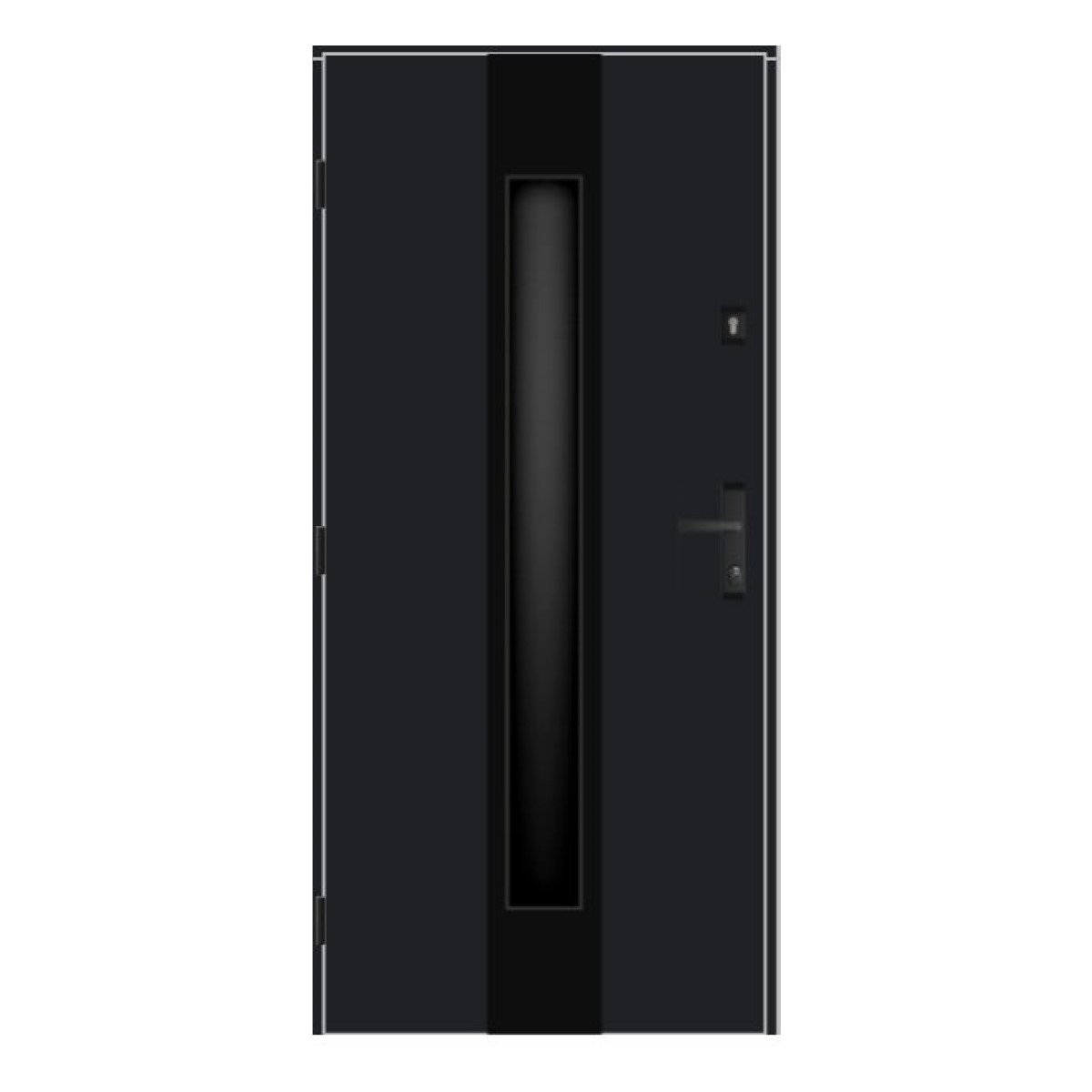 Gerda Thermo Metāla ārdurvis ar kārbu, slēdzeni un eņģēm, pelēkas, 970x2080mm, kreisās