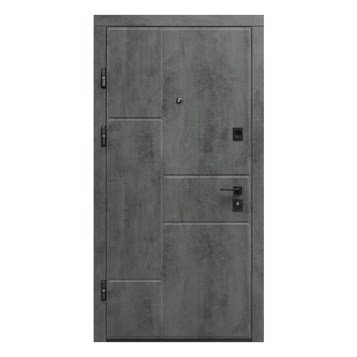 Kristīne Metāla ārdurvis ar kārbu, slēdzeni un eņģēm, pelēkas, 860x2050mm, kreisās