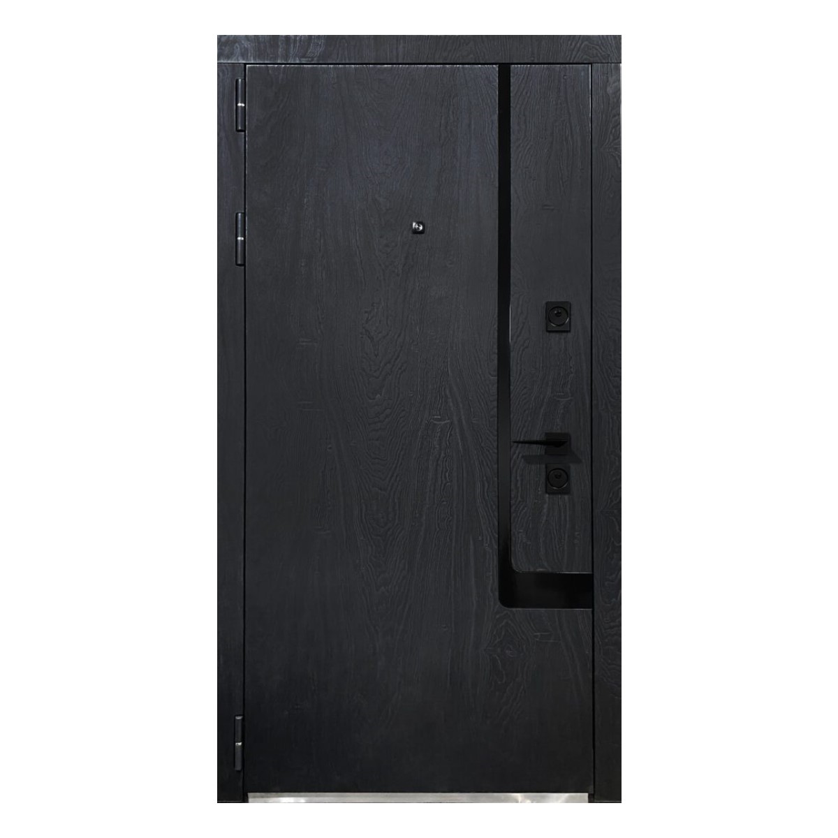 Namejs Metāla ārdurvis ar kārbu, slēdzeni un eņģēm, melnas, 860x2050mm, kreisās