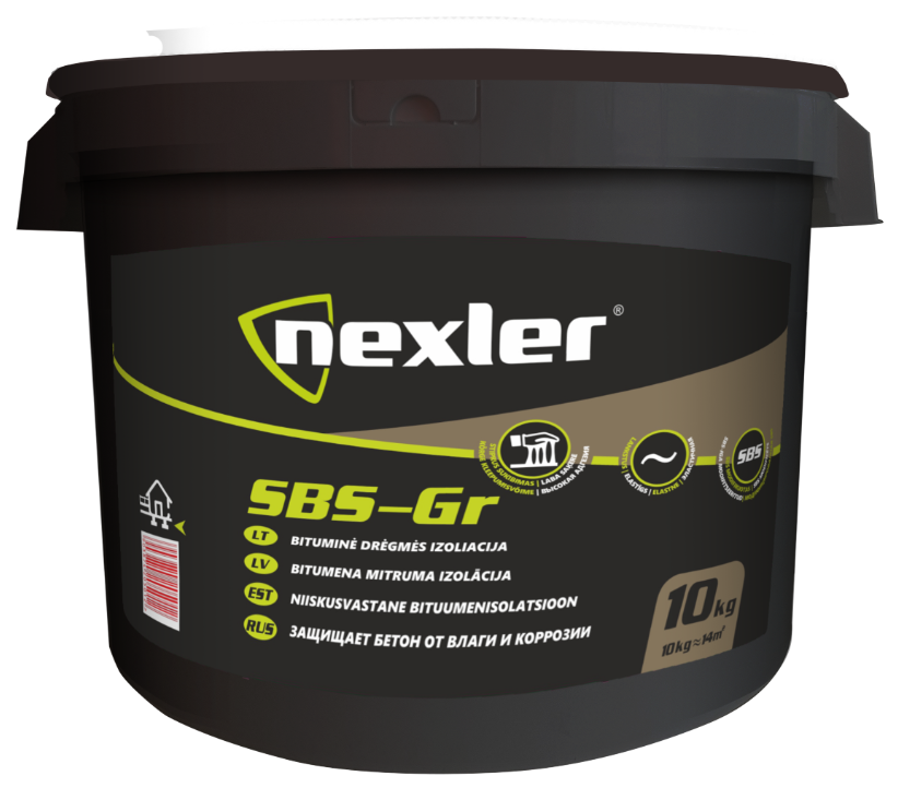 Nexler SBS-GR Модифицированная битумная масса для фундаментов 10kg