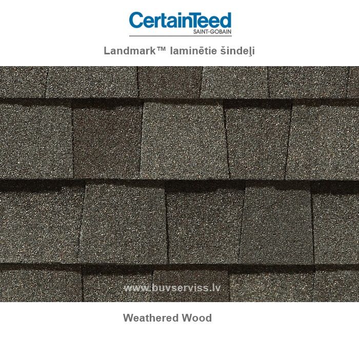 CertainTeed Landmark™ ламинированная черепица Landmark™ laminētie šindeļi - Weathered Wood, 3.1m2