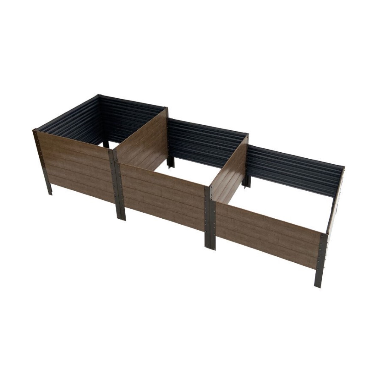 Baumera Klasika Wood Look Trepjveida paaugstinātā dārza dobe h-50-30 cm