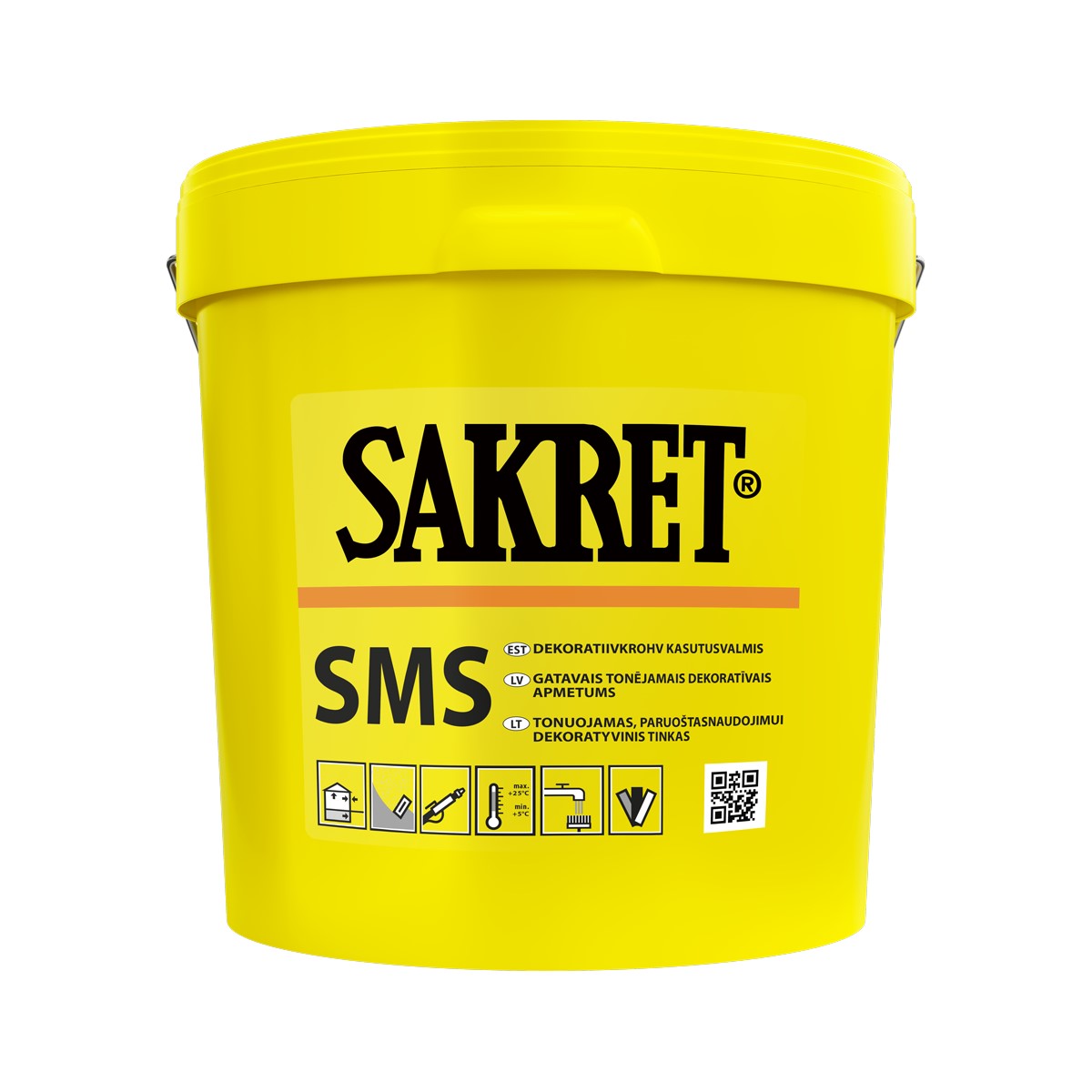 Sakret SMS B Gatavais dekoratīvais silikona-silikāta apmetums, biezpiens, 1.5mm, 25kg