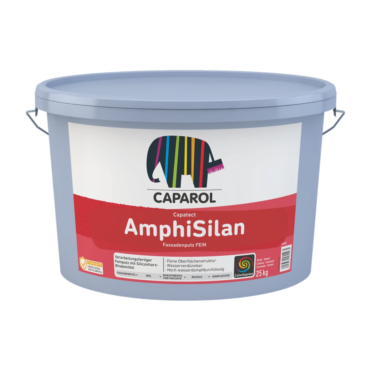Caparol Amphisilan Fassadenputz FEIN Lietošanai gatavs smalkgraudains silikona dekoratīvais apmetums