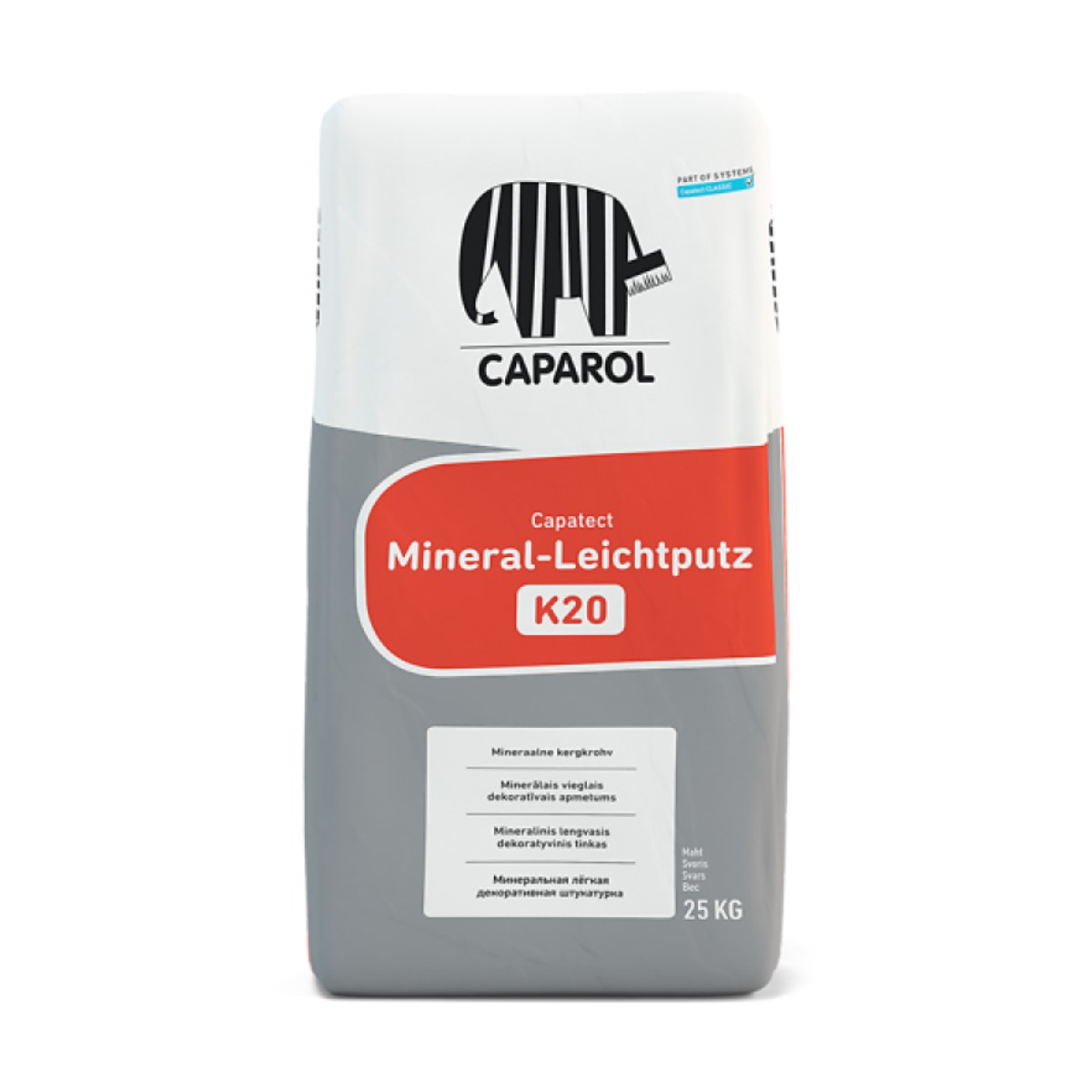 Caparol Capatect Mineral Leichtputz K15 Vieglais minerālais struktūrapmetums (biezpiens) 1.5mm, 25kg