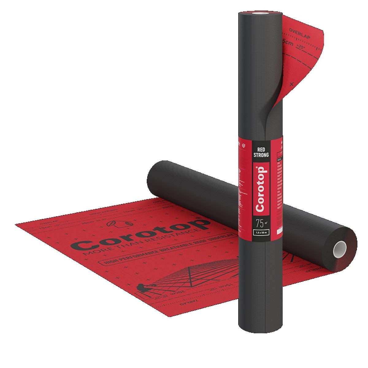 Corotop RED STRONG PLUS SINTEF Difūzijas membrāna jumtam, 180g/m2