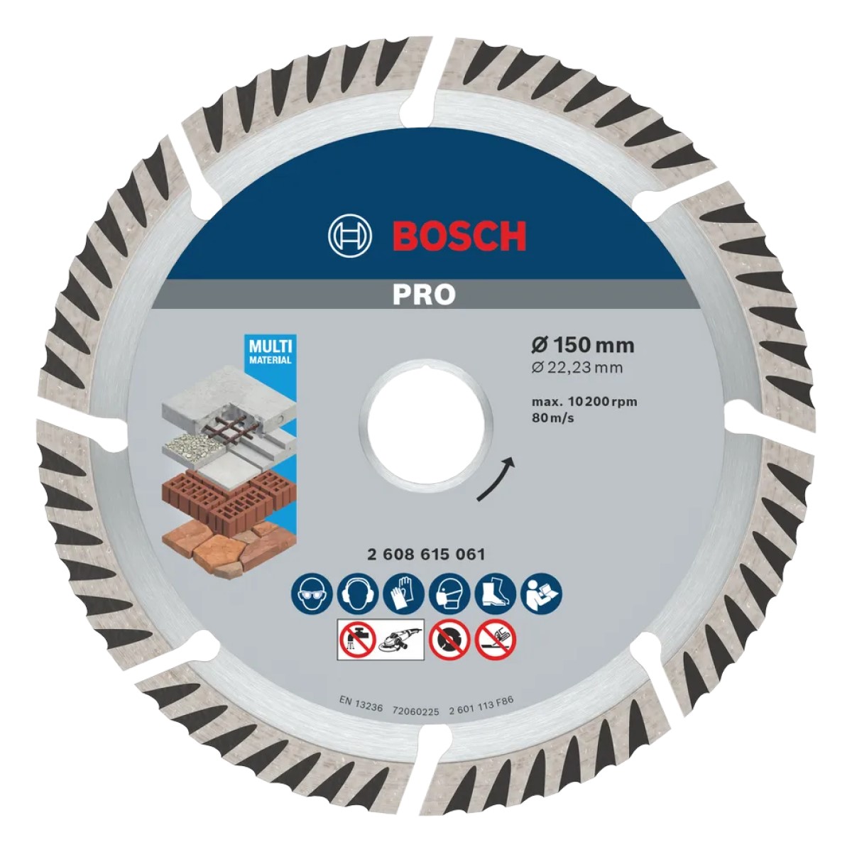 Bosch PRO Multi Material dimanta griezējdisks, lielām leņķa slīpmašīnām
