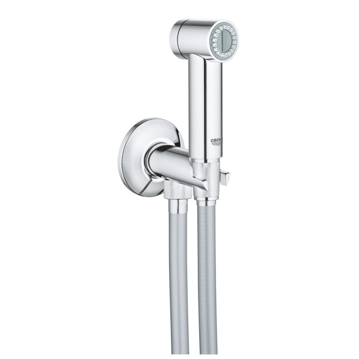 Grohe Sena Trigger Spray 35 Dušas klausules komplekts, ar noslēdzošo ventili un izvadu no sienas