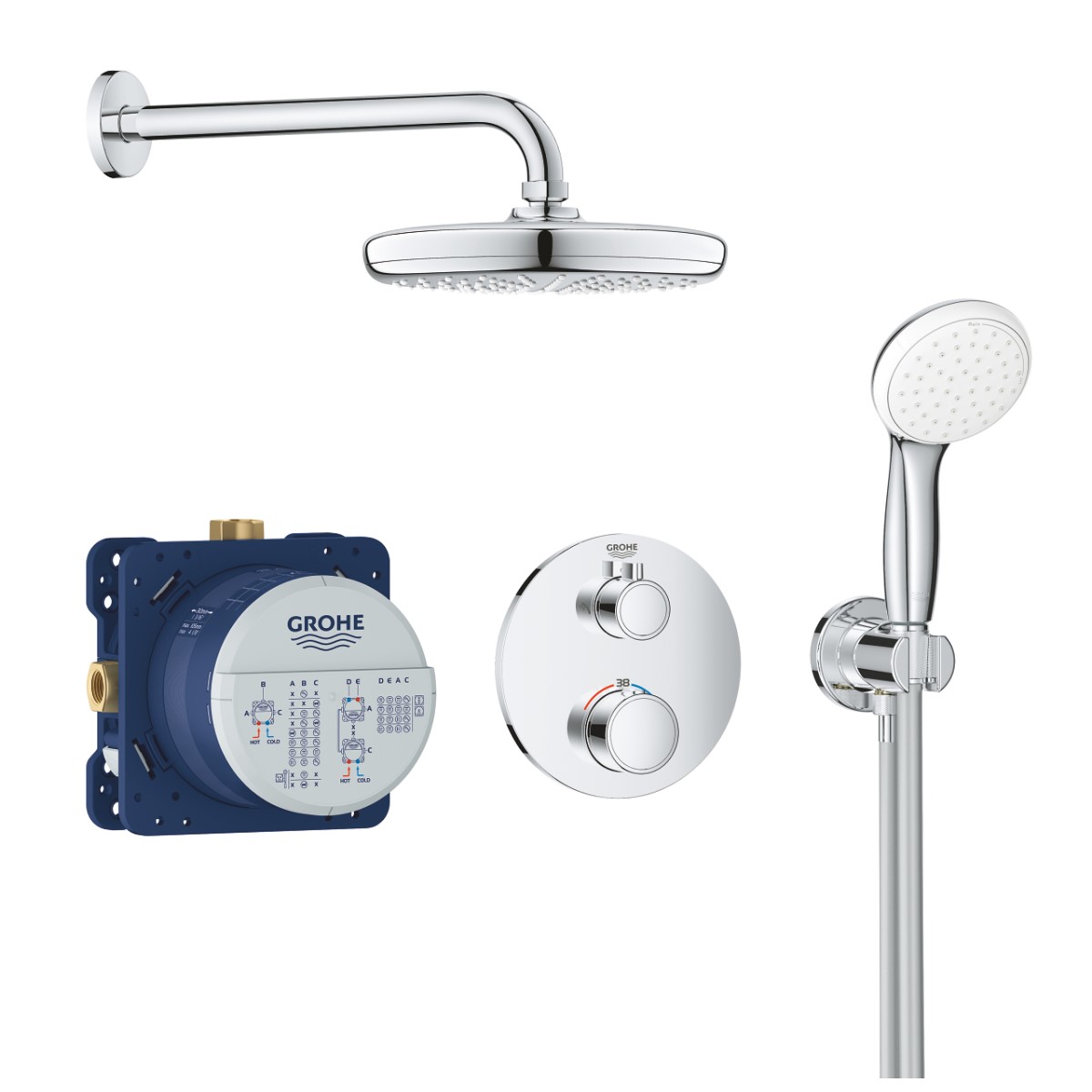 Grohe Grohtherm Perfect Iebūvējamais dušas komplekts ar termostatu