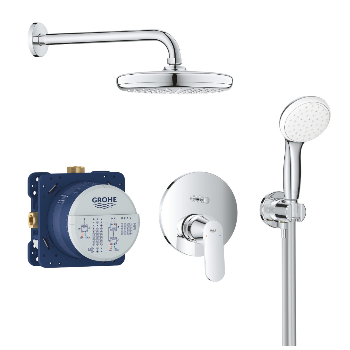 Grohe Eurosmart Cosmopolitan Perfect Iiebūvējamais dušas maisītāja komplekts