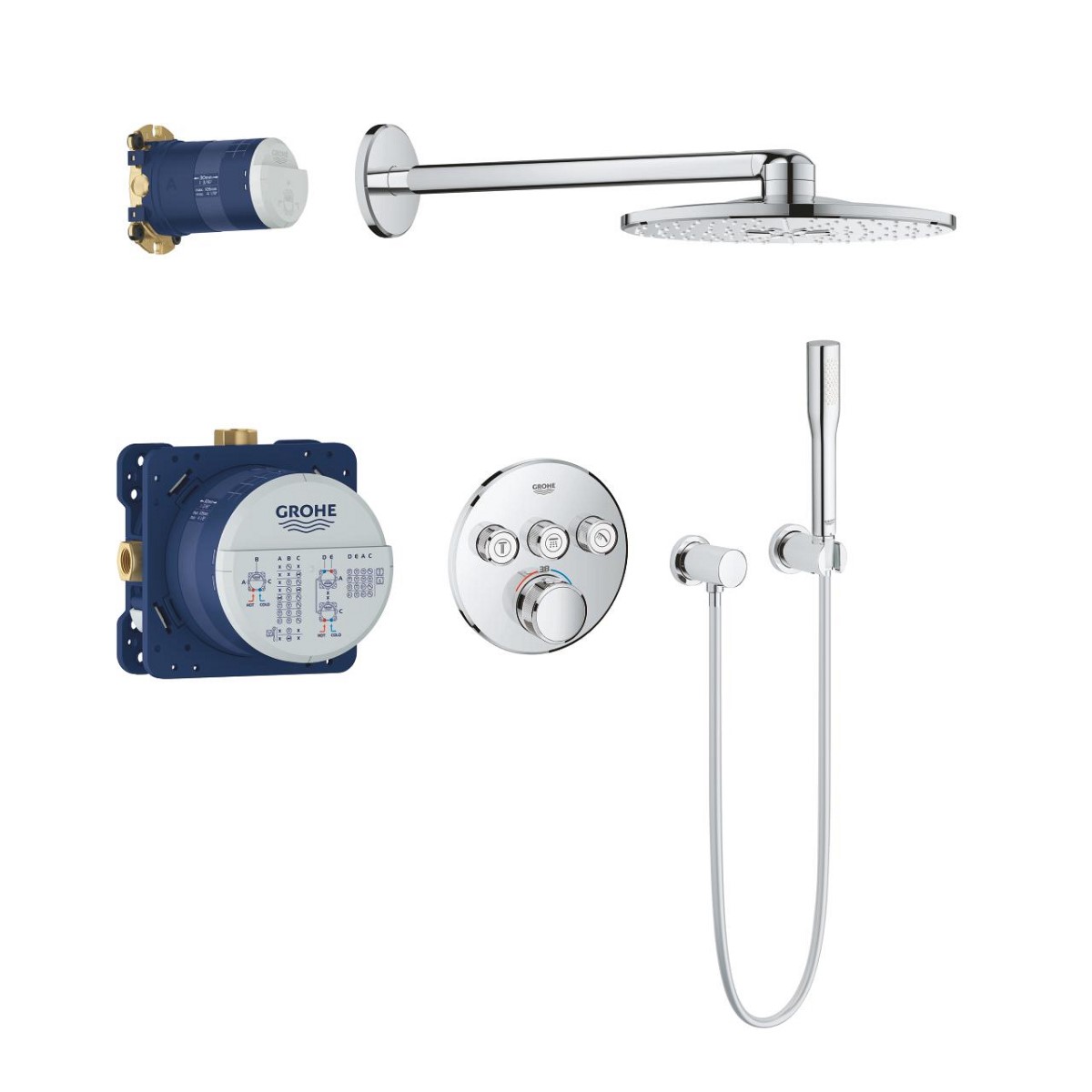Grohe Grohtherm SmartControl Rainshower 310 Iebūvējama dušas sistēma ar termostatu