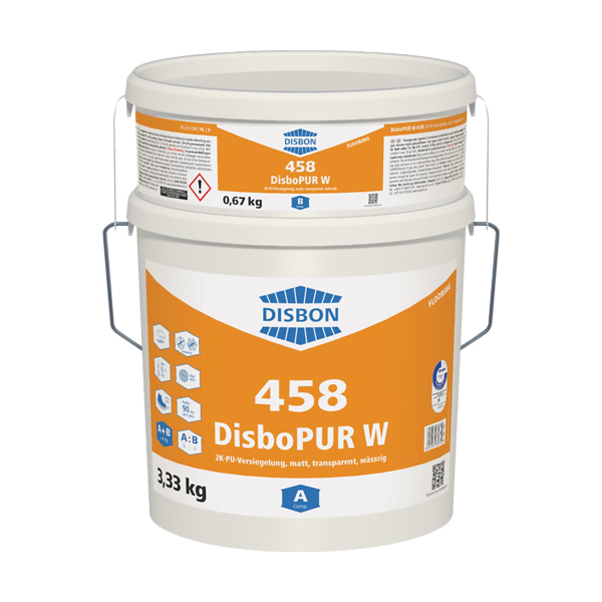 Disbon DisboPUR W 458 PU-AquaSiegel Matēta 2K laka epoksīda klājumiem 4kg