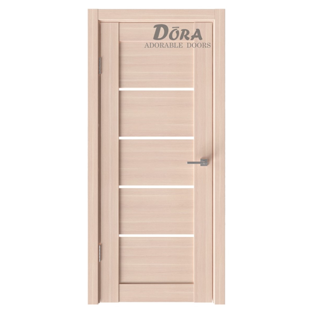 Dora Tokio-5 D3, комплект фанерованной двери – полотно, коробка, 2 петли, остекление Dora Tokio-5 D3, Balināts ozols, Finierētu Durvju Komplekts - Vērtne, Kārba, 2 Eņģes, Stiklotas, 70x200cm