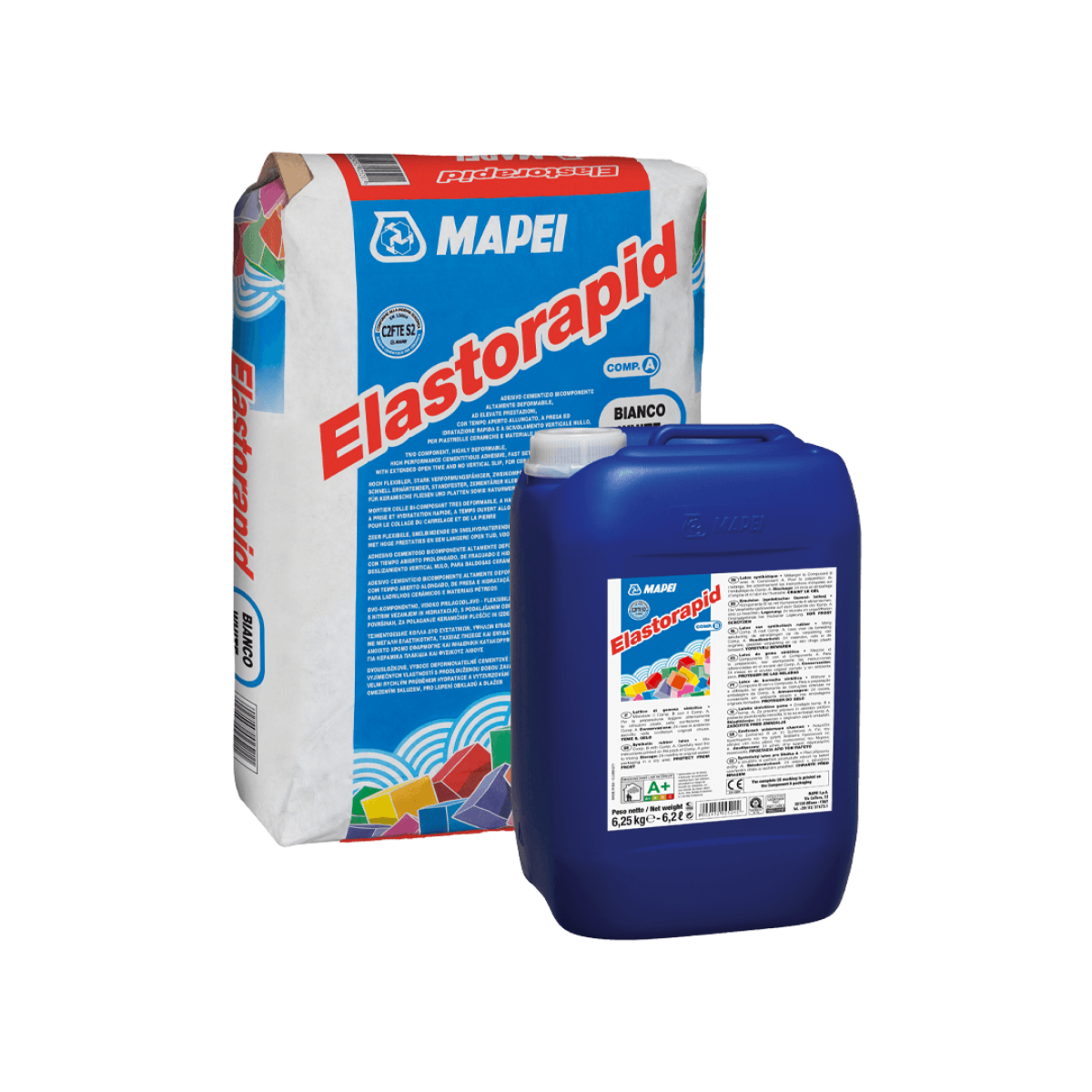 Mapei Īpaši elastīga, divkomponentu flīžu līme (C2FTE S2) 31,5 kg Elastorapid A+B