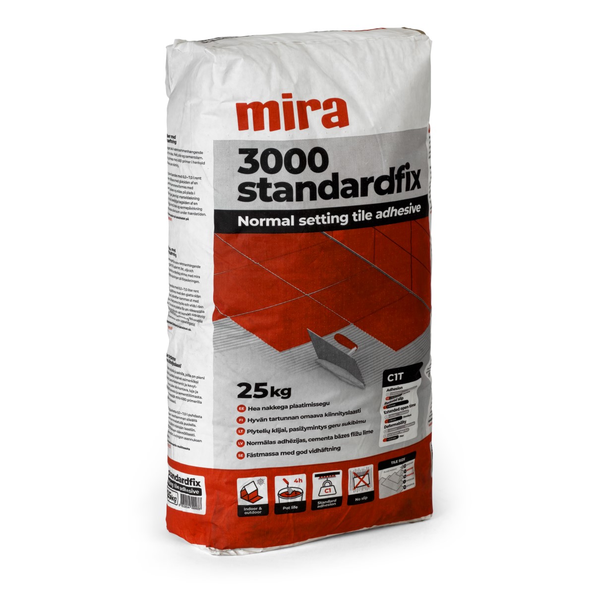 Mira 3000 Standardfix Flīžu līme, pelēka