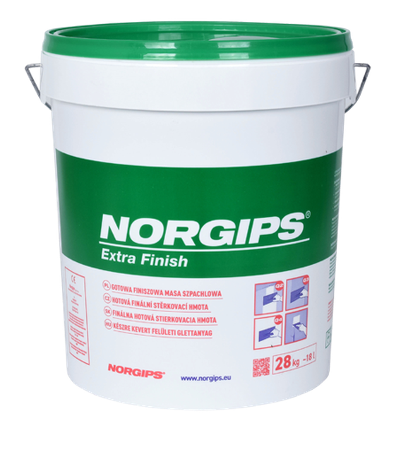 Norgips Extra Finish готовая отделочная шпаклевка (Zaļa), 28kg