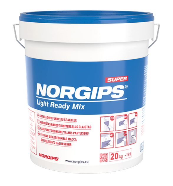 Norgips Light Ready Mix готовая двухфункциональная шпаклевка (Zila), 20kg