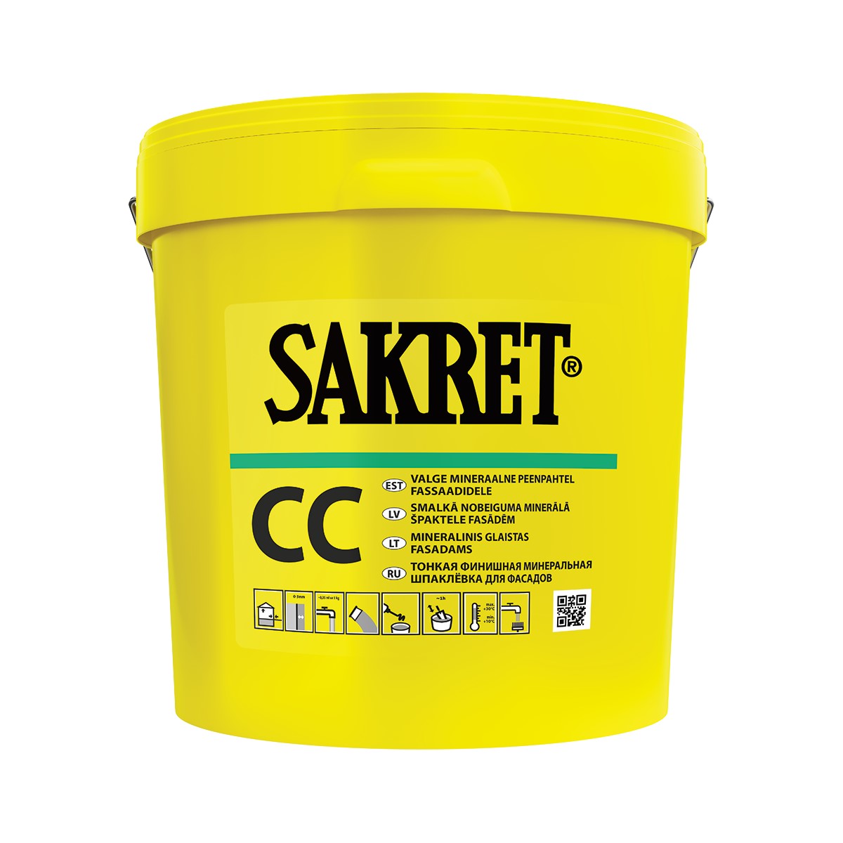Sakret CC gatavā smalkā nobeiguma špaktele fasādēm, 10kg