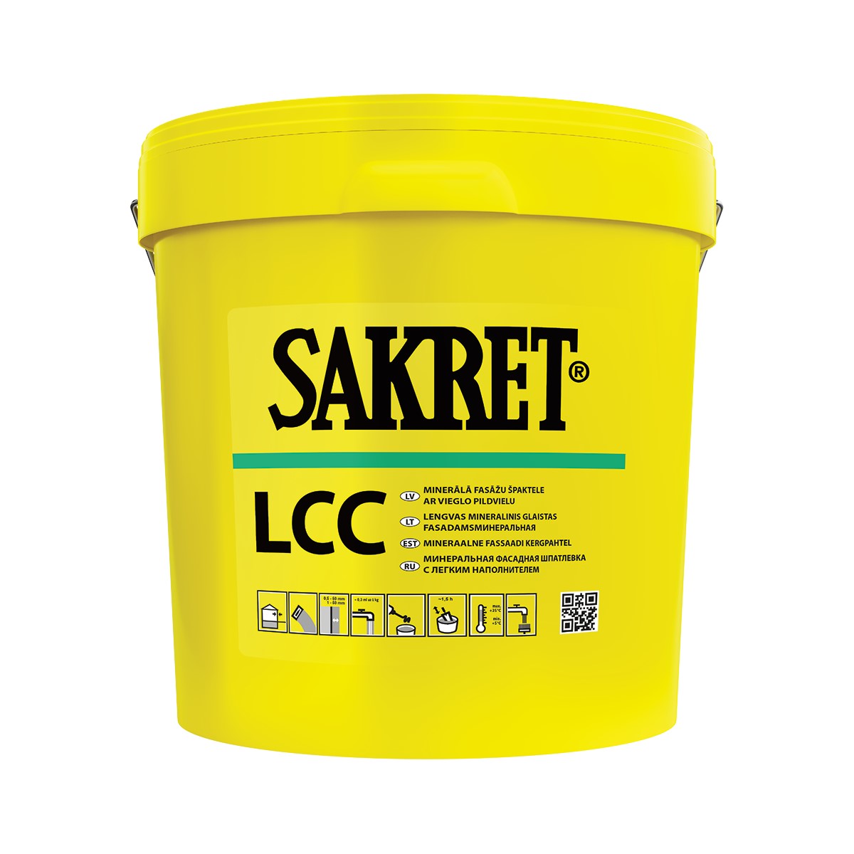 Sakret LCC Minerālā fasāžu špaktele ar vieglo pildvielu 1mm, 15kg