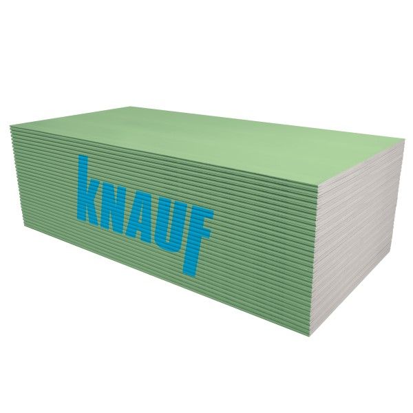 Knauf Green (GKBI) mitrumizturīgs reģipsis (ģipškartons) 12,5x1200x2600mm