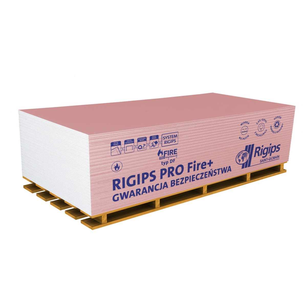 Rigips PRO Fire+ Тип DF – гипсокартонные плиты для повышения пожаробезопасности 12,5x1200x2600