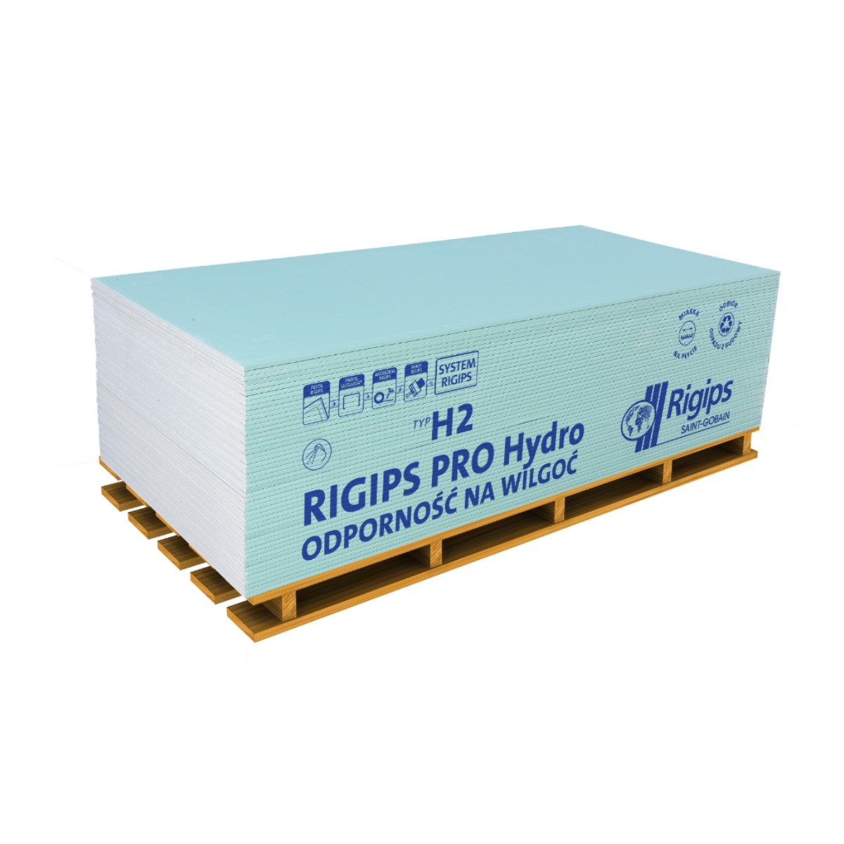 Rigips PRO Hydro Tips H2 - impregnētas ģipškartona plāksnes