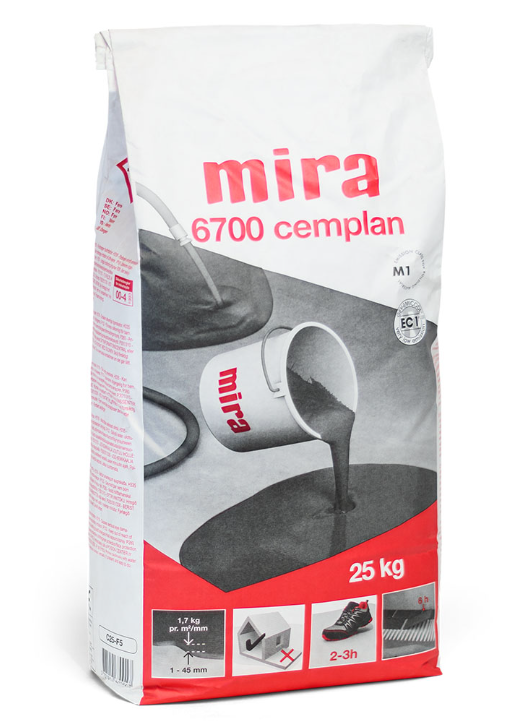 Mira 6700 Cemplan pašizlīdzinošs nobeiguma maisījums (1-45mm), 25kg