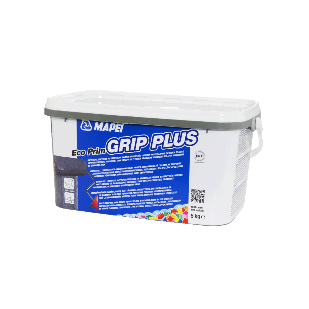 Mapei Eco Prim Grip Plus Saķeres grunts neuzsūcošām virsmām, 5 kg
