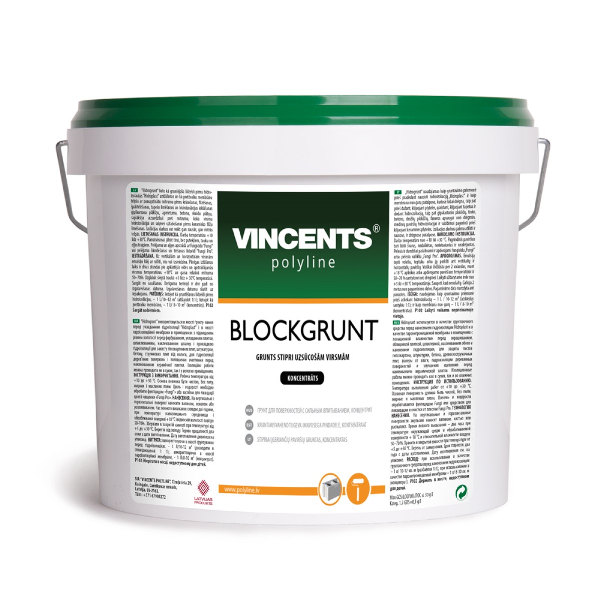 Vincents Polyline Blockgrunt Grunts stipri uzsūcošām virsmām