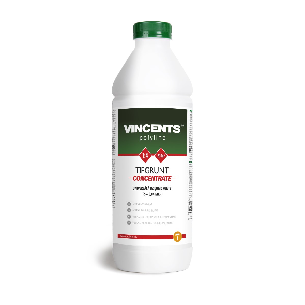 Vincents Polyline Tifgrunt koncentrāts 1:4, Universāla, blīvējoša virsmas grunts 1L