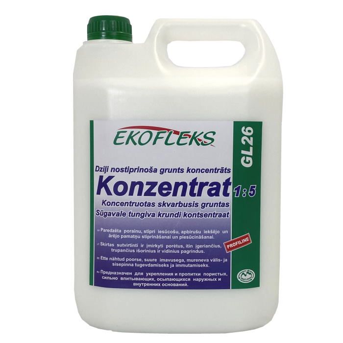 EKOFLEKS TIEFGRUND GL26 Koncentrāts (līdz 1:5) Dziļi nostiprinoša grunts 1l