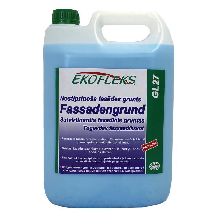 EKOFLEKS FASSADENGRUND GL27 Nostiprinoša fasādes  grunts 5l