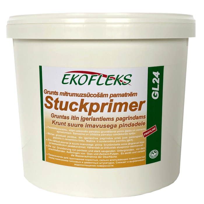 EKOFLEKS STUCKPRIMER GL24 Grunts zem ģipša apmetuma (koncentrāts 1:3) 5l