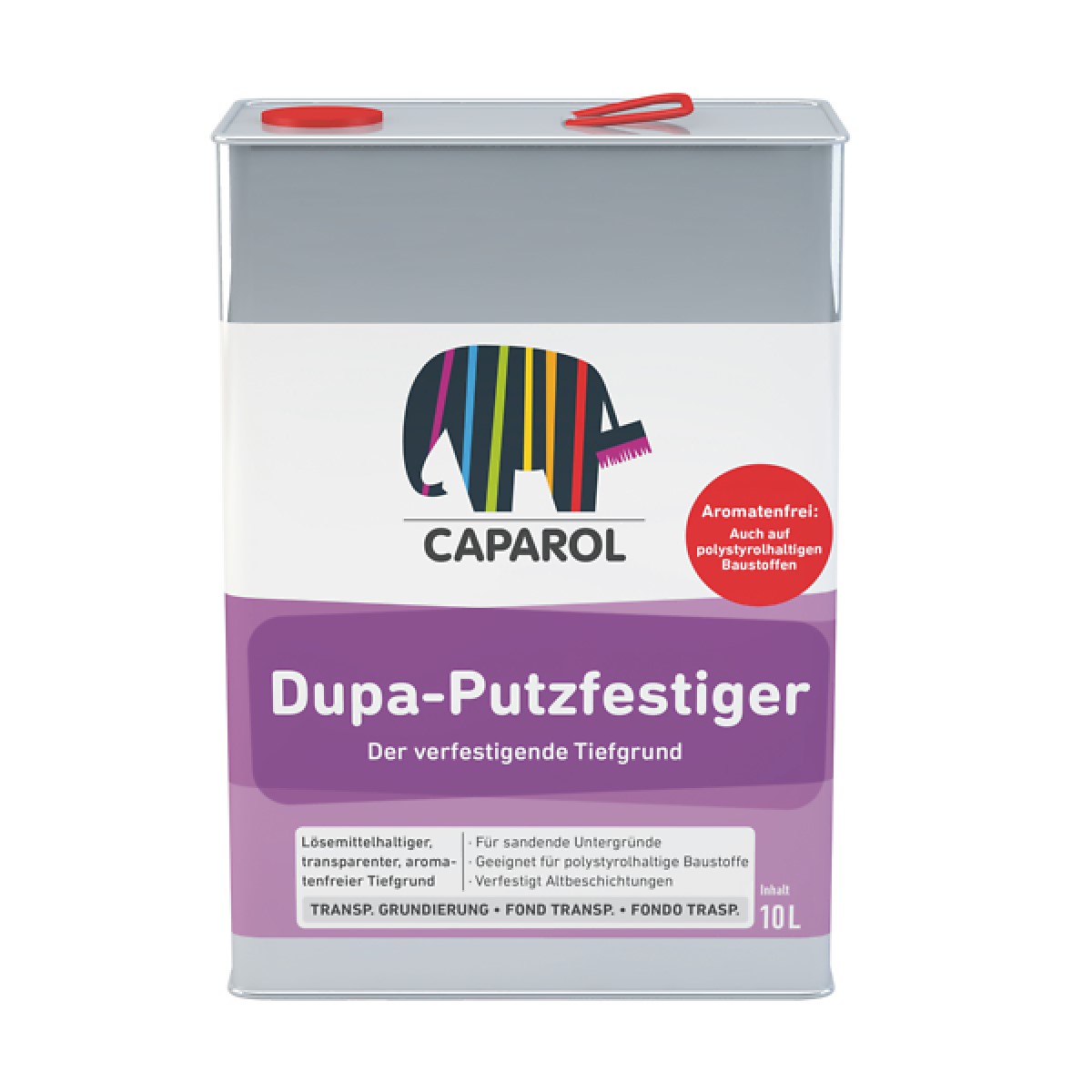 Caparol Dupa-Putzfestiger Caurspīdīga, bezaromāta dziļumgrunts uz šķīdinātāju bāzes iekšdarbiem un ārdarbiem