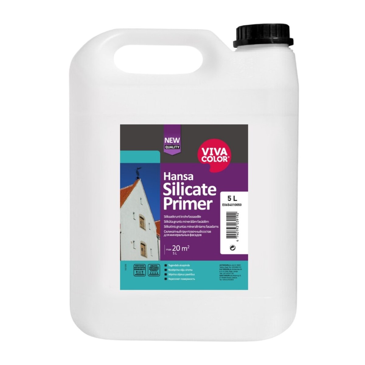 Vivacolor Hansa Silicate Primer Silikāta gruntējuma šķīdums minerālām fasādēm