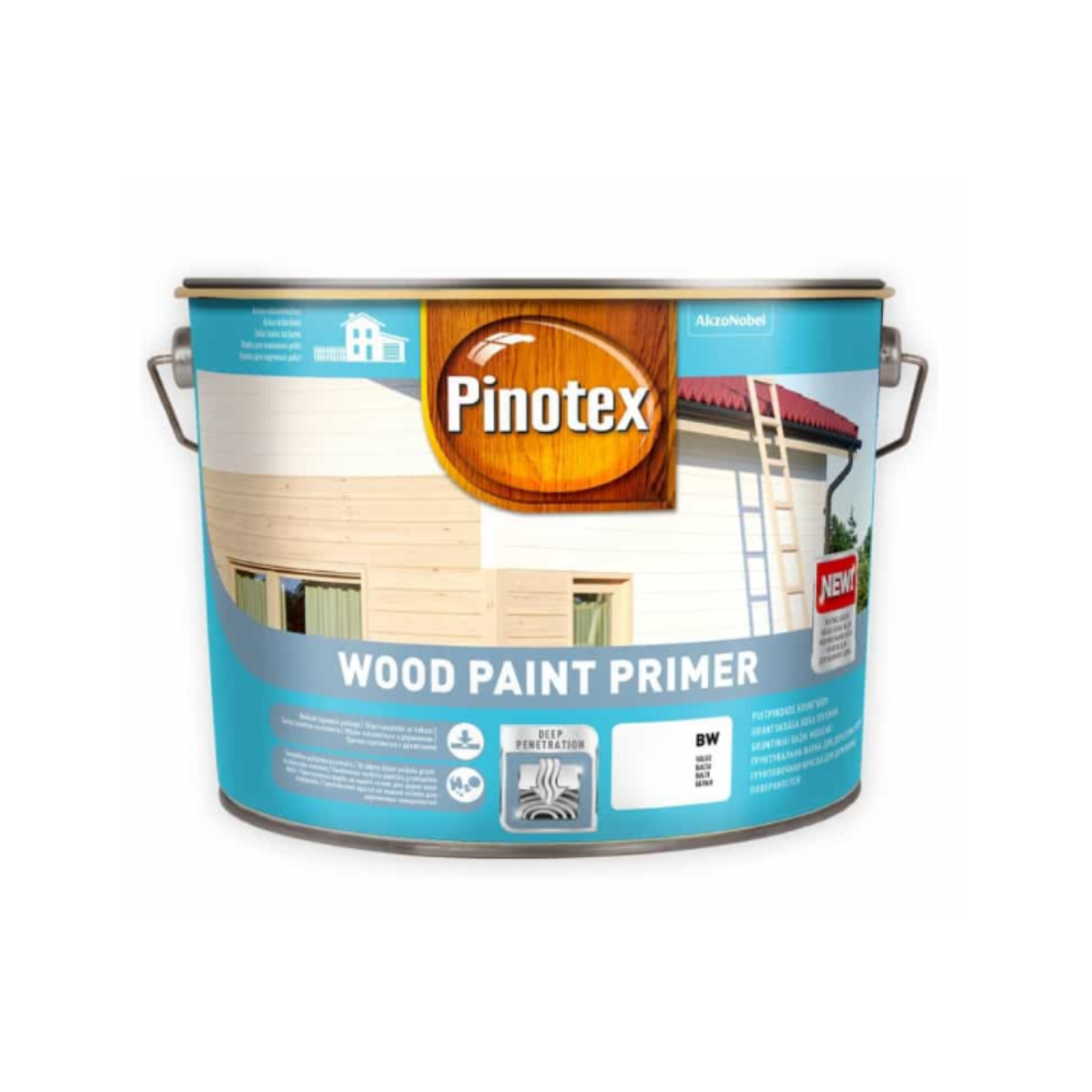 Pinotex Wood Paint Primer Ūdens bāzes gruntskrāsa koka virsmām, matēta, balta 2.5L