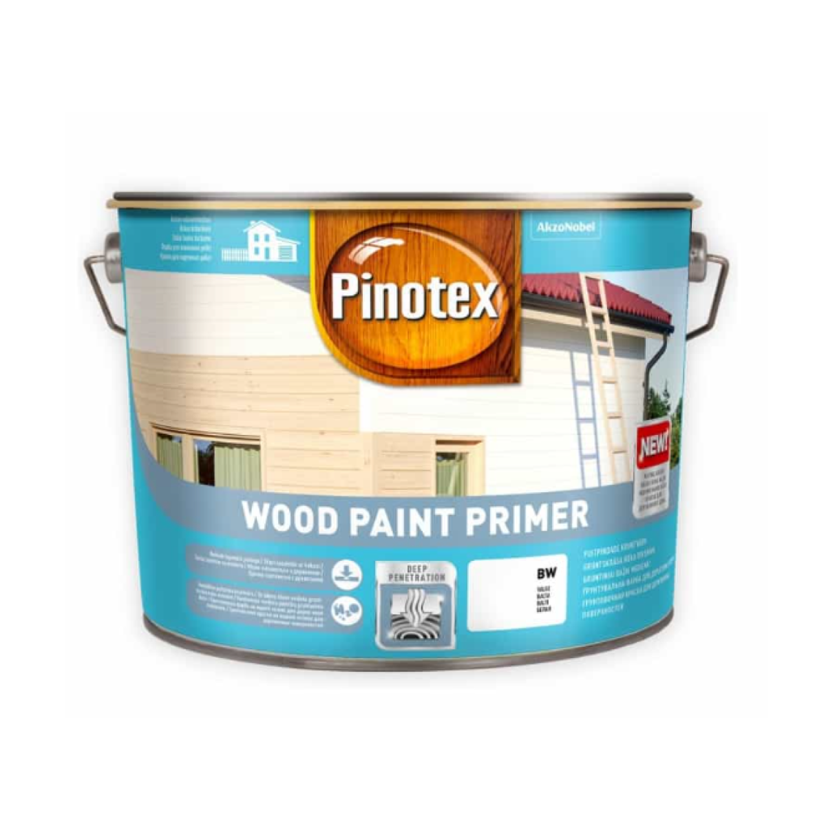 Pinotex Wood Paint Primer Ūdens bāzes gruntskrāsa koka virsmām, matēta, balta 10L