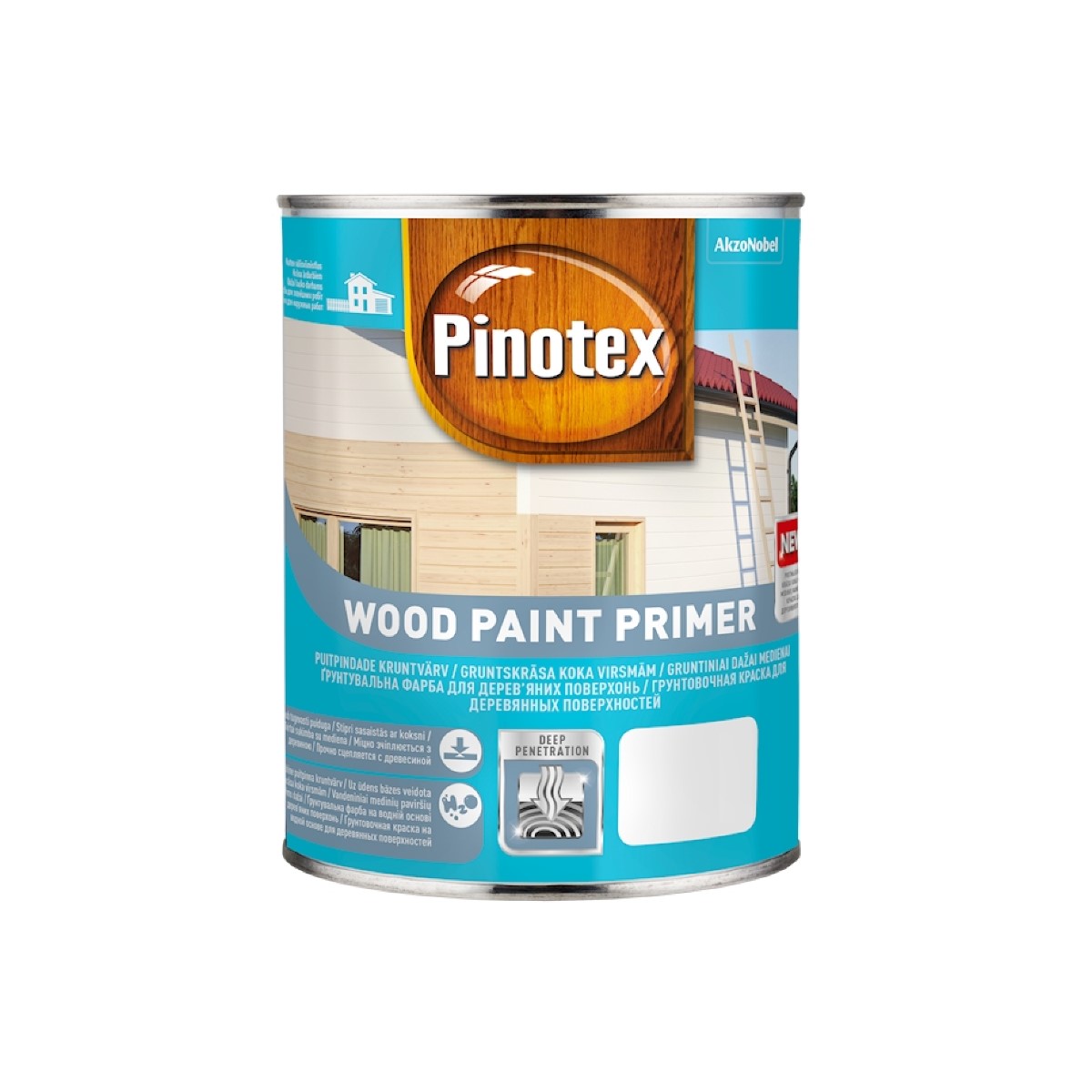 Pinotex Wood Paint Primer Грунтовочная краска на водной основе для деревянных поверхностей , matēta, balta 1L