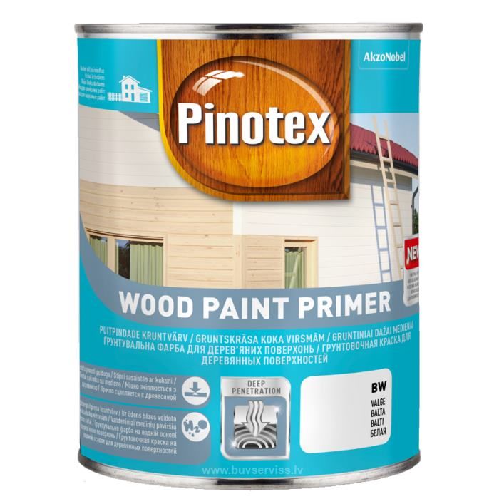 Pinotex Wood Paint Primer Ūdens bāzes gruntskrāsa koka virsmām, matēta, balta 1L