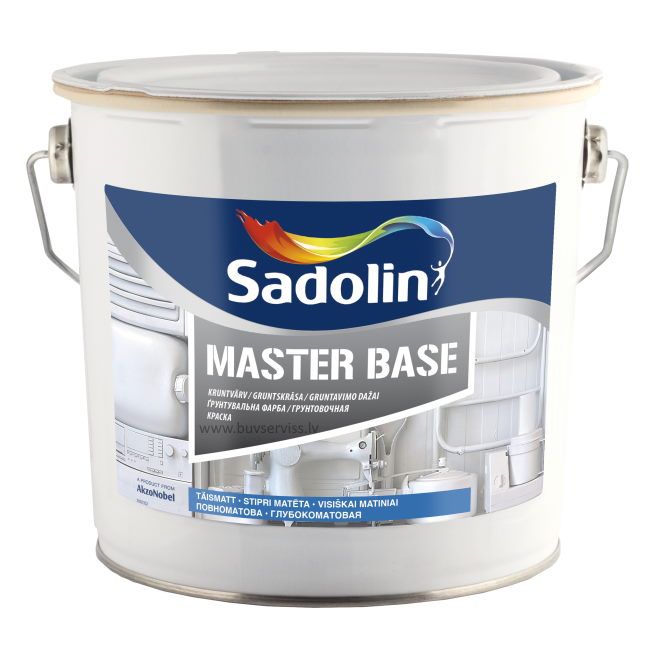 Sadolin Master Base BW Šķīdinātāja bāzes gruntskrāsa iekšdarbiem, stipri matēta, balta  2.5L