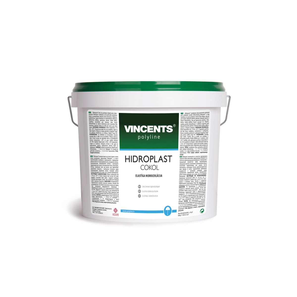Vincents Polyline Hidroplast Cokol Vienkomponenta hidroizolācija ēku pamatu virzemes daļai