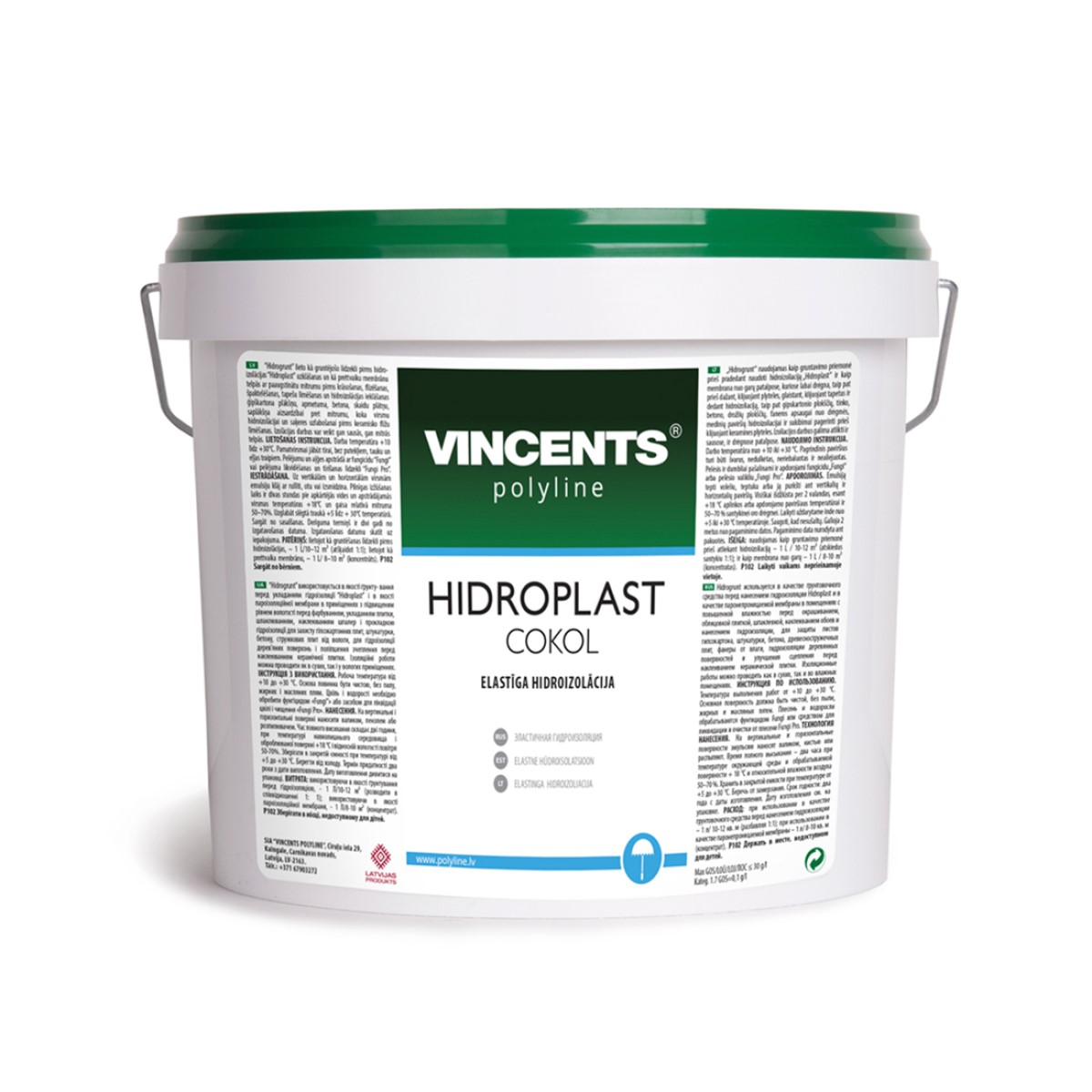 Vincents Polyline Hidroplast Cokol Vienkomponenta hidroizolācija ēku pamatu virzemes daļai