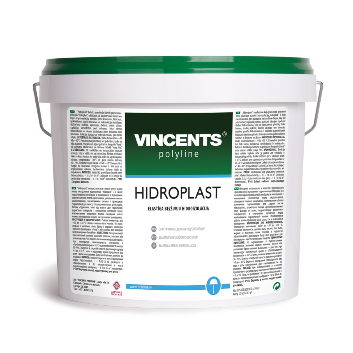 Vincents Polyline Hidroplast elastīgā vienkomponentu hidroizolācija